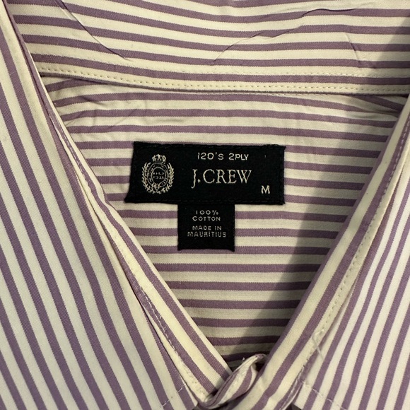J. Crew Purple Striped Long Sleeve Button Down Collared Dress Shirt Sz M - Picture 7 of 8